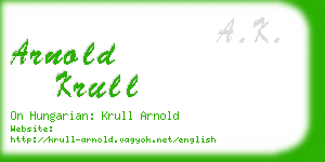 arnold krull business card